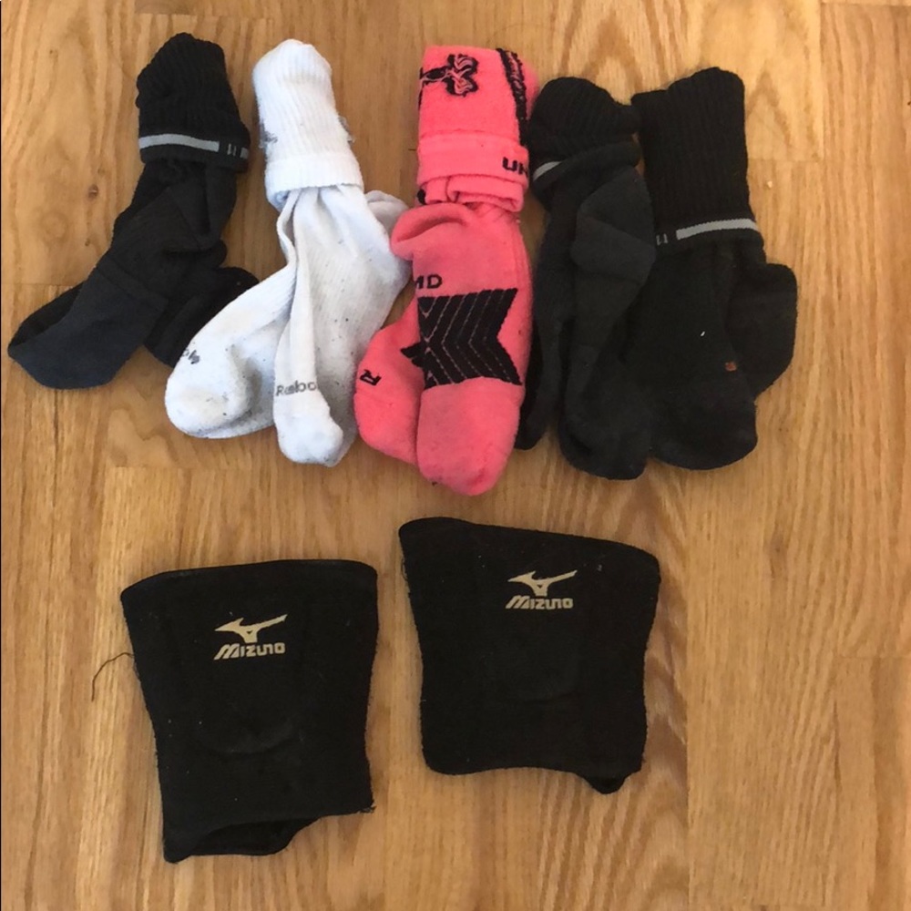 Volleyball socks and knee pads